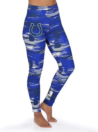 Zubaz NFL Women's Indianapolis Colts Brushed Paint Team Color Leggings