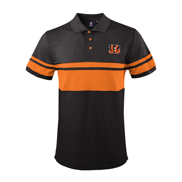 FOCO Men's NFL Cincinnati Bengals Stripe Polo Shirt