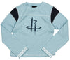 Adidas NBA Girls Houston Rockets Long Sleeve Waffle Knit Top - Light Blue