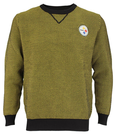 FOCO NFL Men's Pittsburgh Steelers Poly Knit Crew Neck Sweater, Yellow