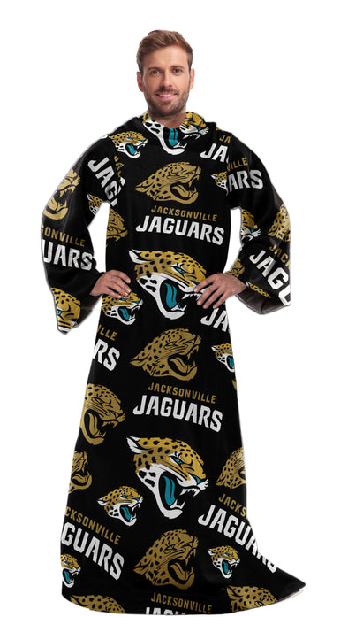 Northwest NFL Jacksonville Jaguars Toss Silk Touch Comfy Throw with Sleeves