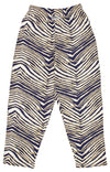 Zubaz Men's Zebra Striped Lounge Pants, Navy/White/Gold