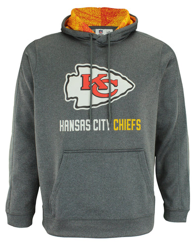 Zubaz NFL Kansas City Chiefs Men's Heather Grey  Fleece Hoodie