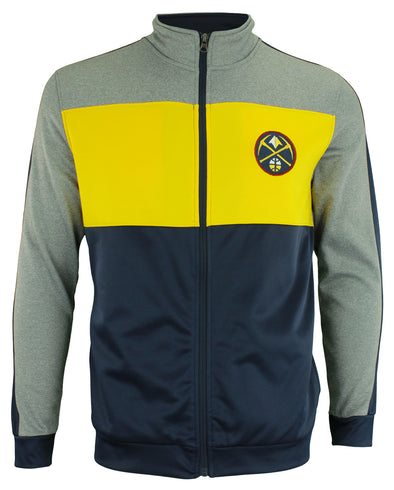 OuterStuff NBA Youth Denver Nuggets Performance Full Zip Stripe Jacket