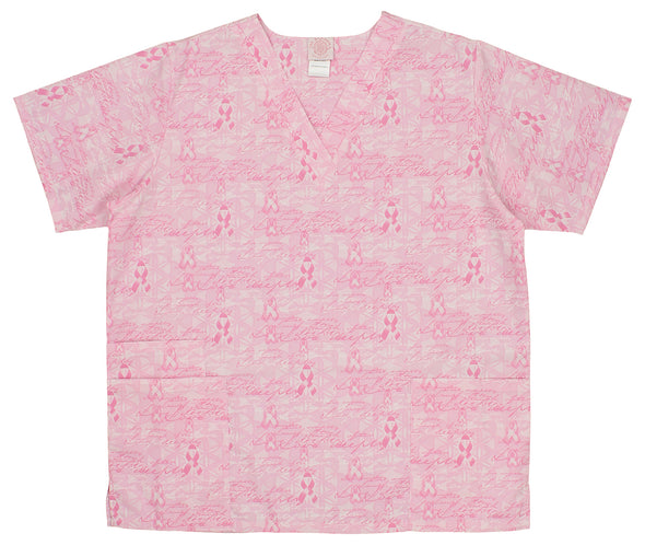 Fabrique Innovations Unisex Breast Cancer Awareness Scrub Top