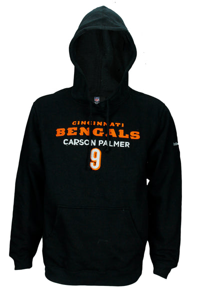 Reebok NFL Mens Cincinnati Bengals CARSON PALMER # 9 Hoodie Sweatshirt, Black, M