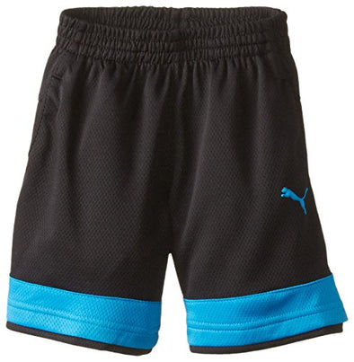 PUMA Toddler Boys' Angle Athletic Gym Basketball Shorts, Black/Blue