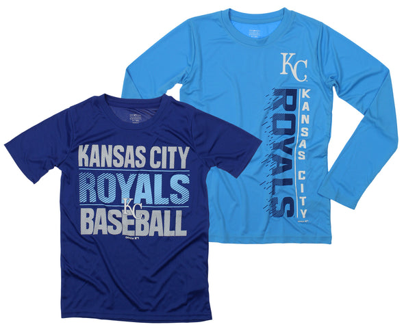 Outerstuff MLB Youth Kansas City Royals Fan Two Piece Performance T-Shirt Combo Set