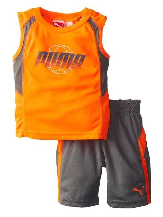 Puma Toddlers Logo Perf Set Sleeveless Top & Shorts Set - Blue Or Orange