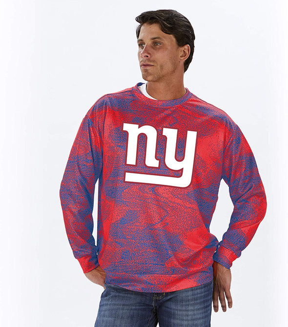 Zubaz NFL Football Men's New York Giants Static Crew Neck Sweatshirt