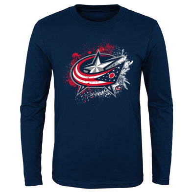 Outerstuff NHL Youth Boys Columbus Blue Jackets Shatter Graphic Long Sleeve Tee