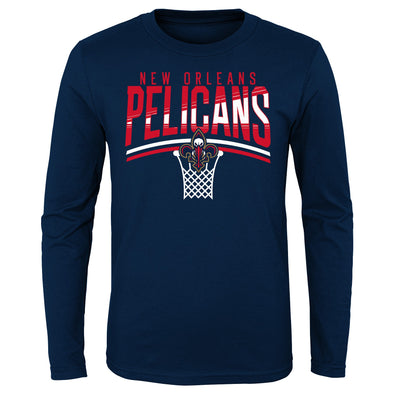 Outerstuff NBA Youth Boys New Orleans Pelicans Hot Shot Long Sleeve Tee