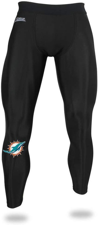 Zubaz NFL Men's Miami Dolphins Active  Compression Black Leggings