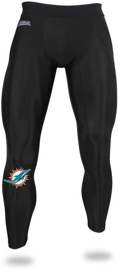 Zubaz NFL Men's Miami Dolphins Active Compression Black Leggings