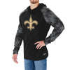 Zubaz NFL Men's New Orleans Saints Pullover Hoodie W/ Viper Print Sleeves