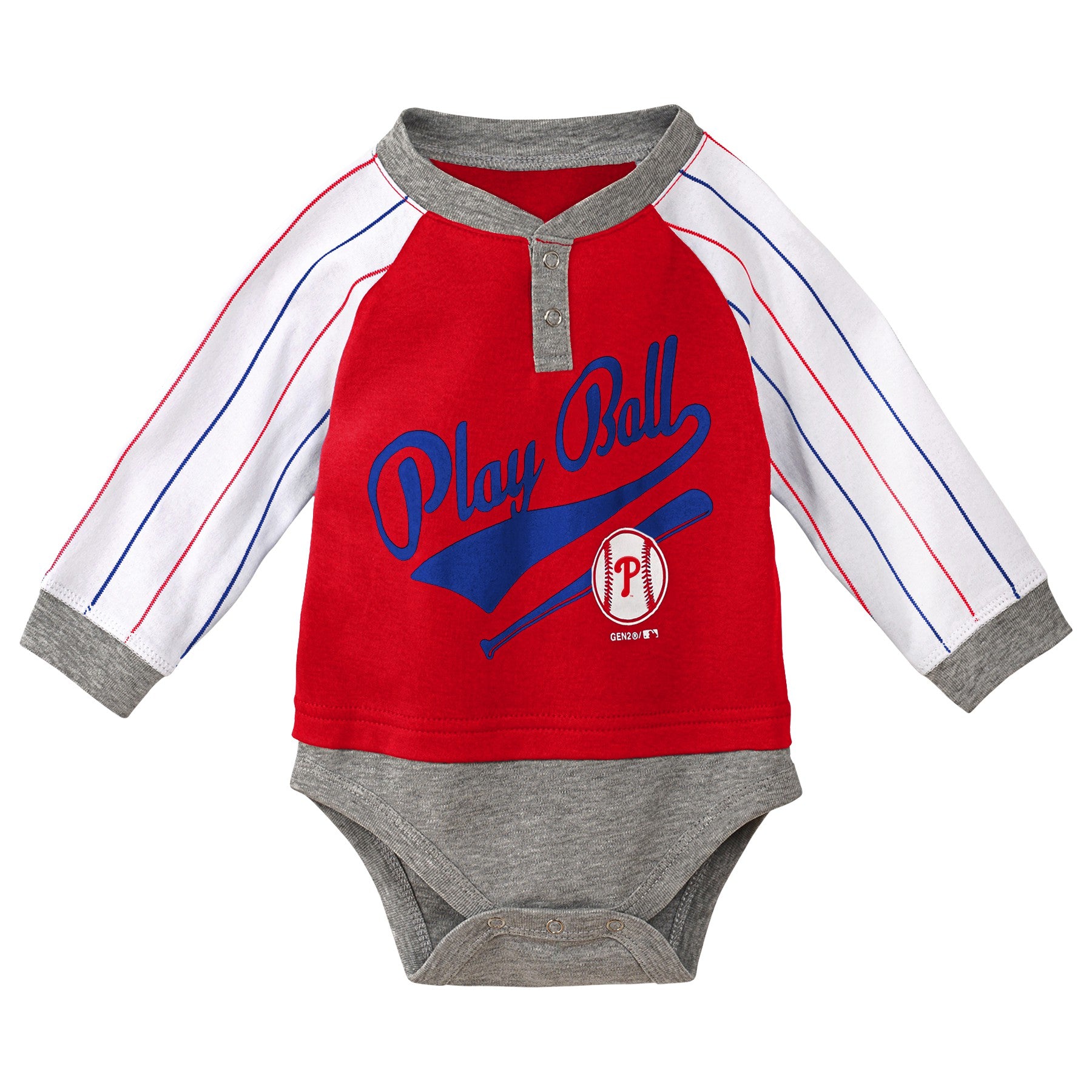 Philadelphia Phillies Official MLB Baby Infant Size Girls 3 Piece Creeper  Set