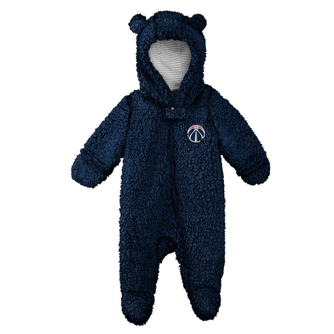 Outerstuff NBA Newborn Washington Wizards Game Nap Teddy Fleece Coverall, Navy