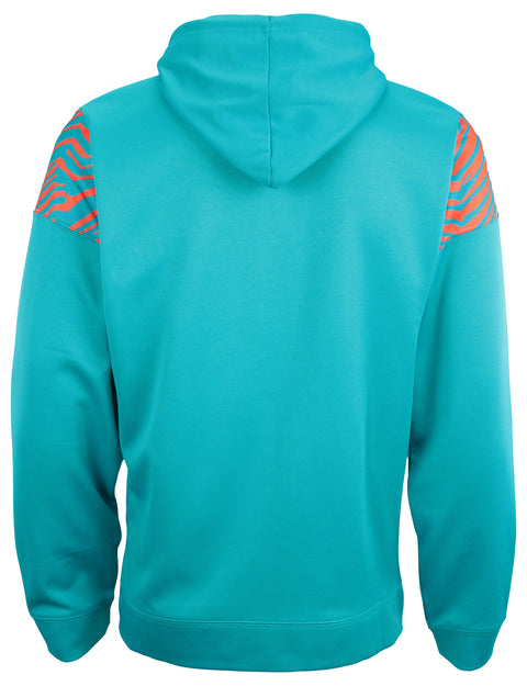 Zubaz Miami Dolphins NFL Men's Full Zip Hoodie with Zebra Print Details