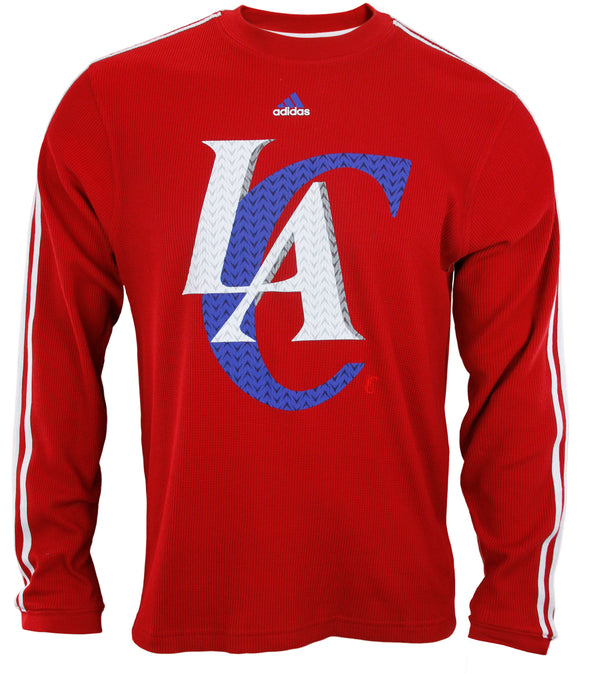 Adidas NBA Basketball Men's Los Angeles Clippers Long Sleeve Thermal Shirt - Red