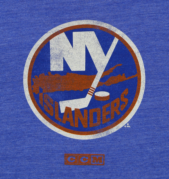 CCM NHL Men's New York Islanders  Premium Tri-Blend Bigger Logo Tee
