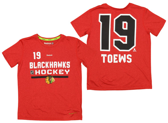 Reebok NHL Youth Boys Chicago Blackhawks Jonathan Toews #19 Speedwick T-Shirt