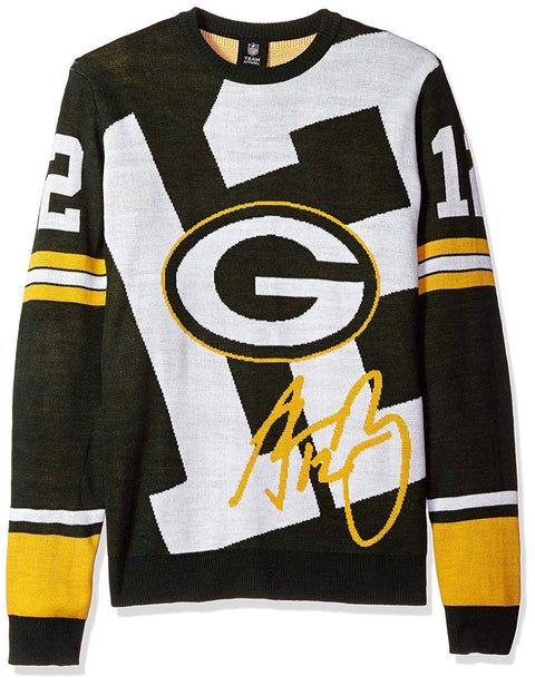 FOCO NFL Men's Green Bay Packers Aaron Rodgers #12 Loud Player Sweater