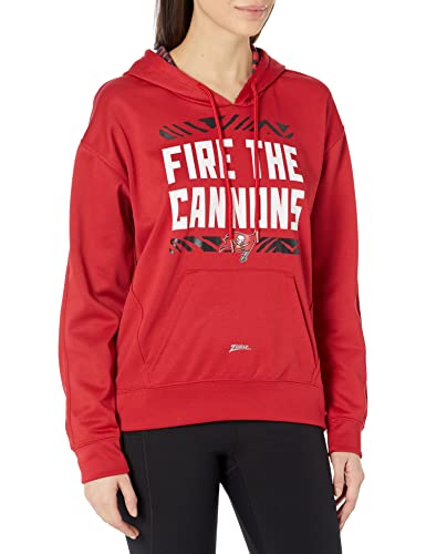 Zubaz NFL Women's Tampa Bay Buccaneers Solid Team Color Hoodie with Zebra Details