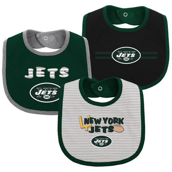 Outerstuff NFL New York Jets Newborn One Size Fair Catch 3 Piece Bib Set
