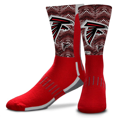 Zubaz X FBF NFL Adult Unisex Atlanta Falcons Phenom Curve Crew Socks