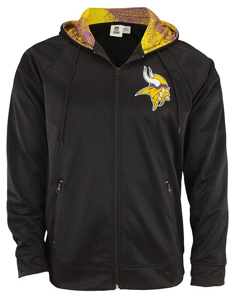 Zubaz NFL Minnesota Vikings Men's Heavyweight Full Zip Fleece Hoodie
