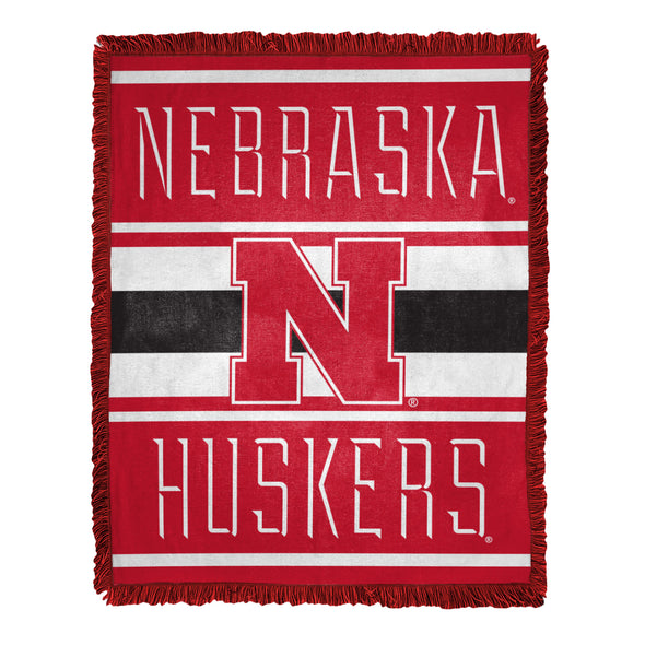 Northwest NCAA Nebraska Cornhuskers Nose Tackle Woven Jacquard Throw Blanket