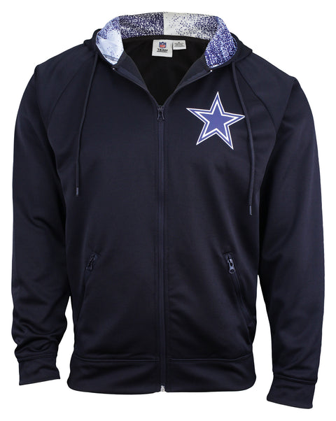 Zubaz NFL Men's Dallas Cowboys Full Zip Fleece Zip Up Hoodie