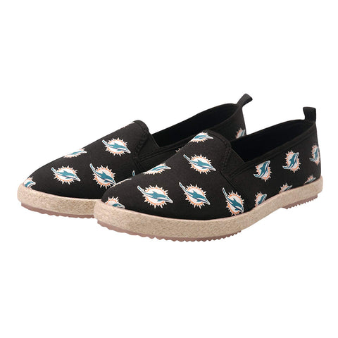 FOCO NFL Women's Miami Dolphins Espadrille Canvas Shoe
