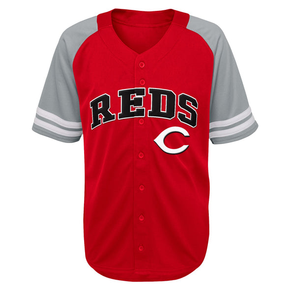 Outerstuff MLB Kids Cincinnati Reds Button Up Baseball Team Home Jersey