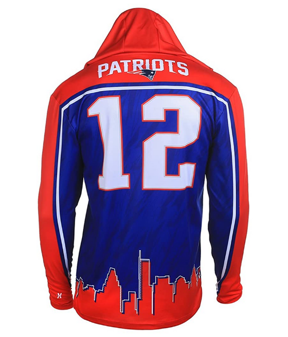 Klew Men's NFL Football New England Patriots Tom Brady #12 2015 Hooded Top