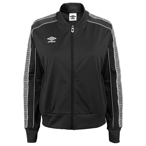 Umbro Women's Cropped Track Jacket, Black Beauty/White