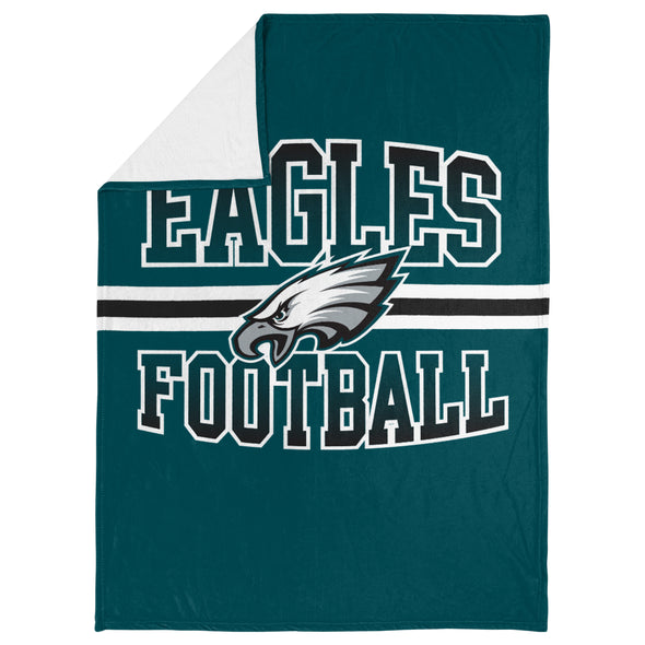 FOCO NFL Philadelphia Eagles Stripe Micro Raschel Plush Throw Blanket, 45 x 60