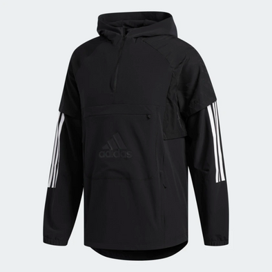 adidas Men's Athletics Id 1/2 Zip Woven Shell Jacket, Black, Large