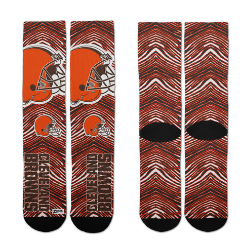 Zubaz by For Bare Feet NFL Youth Cleveland Browns Zubified Dress Socks, One Size