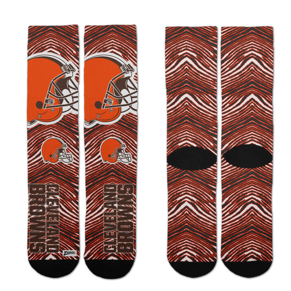 Zubaz by For Bare Feet NFL Youth Cleveland Browns Zubified Dress Socks, One Size