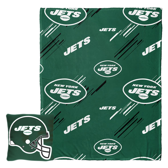 Northwest NFL New York Jets Slashed Pillow and Throw Blanket Set