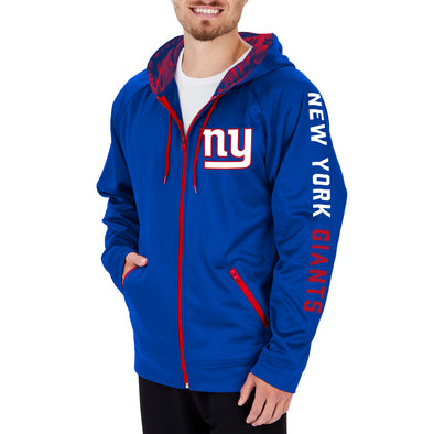 Zubaz Men's NFL New York Giants Full Zip Camo Hoodie