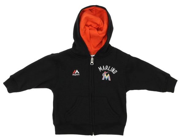 Outerstuff MLB Infants Miami Marlins Play Full Zip, Black
