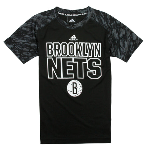Adidas NBA Basketball Youth Brooklyn Nets Immortal Short Sleeve Tee T-Shirt, Black