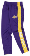 OuterStuff NBA Youth Boys Side Stripe Slim Fit Performance Pant, Los Angeles Lakers