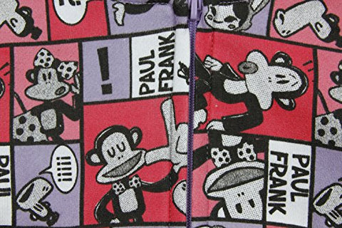 Paul Frank Youth Girl's Julius Comic Strip Zip Up Hooded Sweatshirt Hoodie