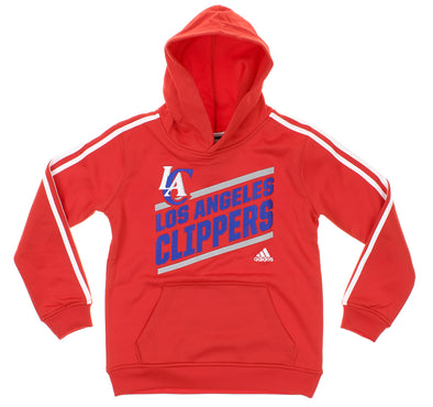 Adidas NBA Youth Los Angeles Clippers Playbook Striped Pullover Hoodie, Red