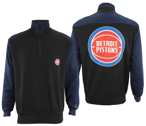 FISLL NBA Basketball Men's Detroit Pistons Colorblock 3/4 Zip Pullover Sweatshirt