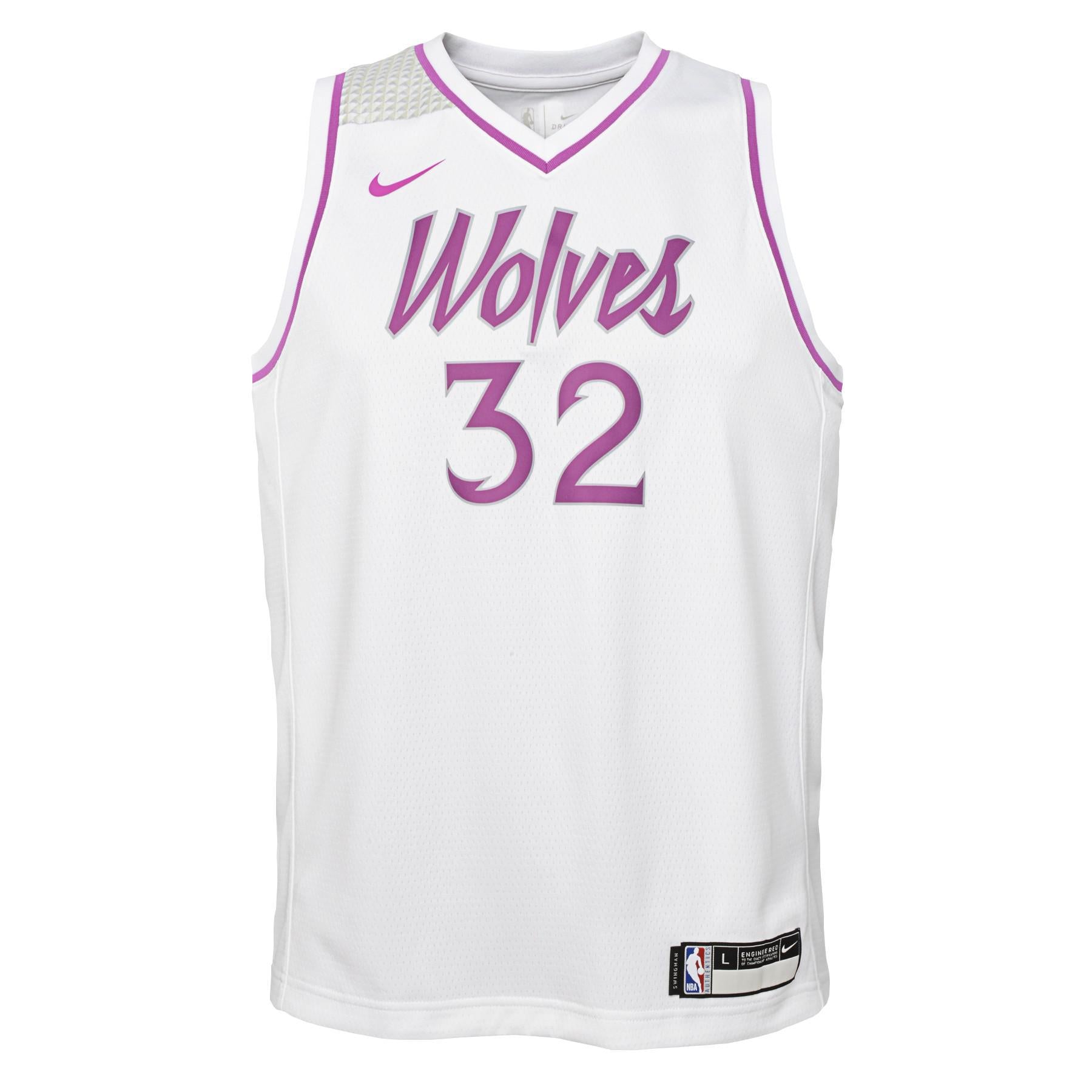 Nike Youth Minnesota Timberwolves Karl-Anthony towns #32 Dri-Fit Swingman Jersey - White - L Each