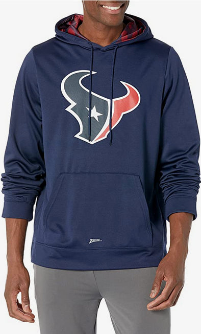 Zubaz Houston Texans NFL Men's Team Color Hoodie with Team Camo Liner